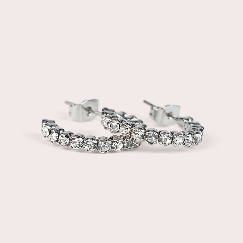 Orecchini A Cerchio Romantic Shine Metallo Cristallo - Orecchini a Cerchio Donna | Stroili
