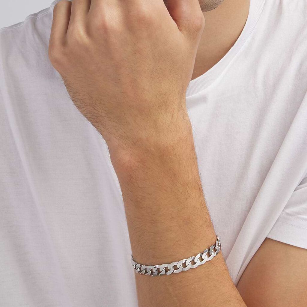 Bracciale Catena Gentleman Argento Rodiato - Bracciali Uomo | Stroili