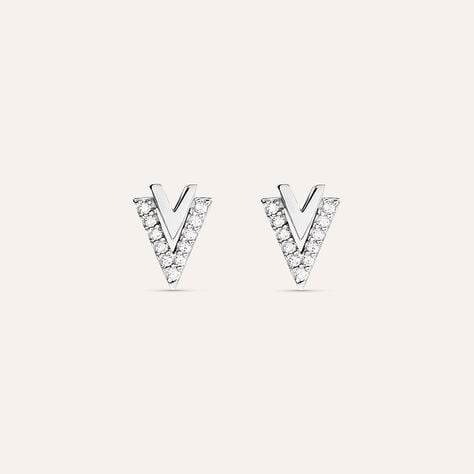 Orecchini Lobo Silver Shine Argento Rodiato Cubic Zirconia - Orecchini a Lobo Donna | Stroili