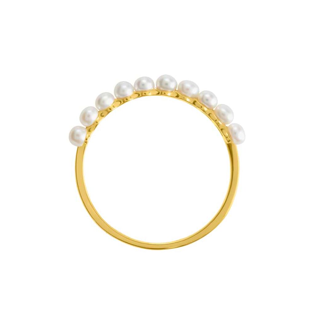 Anello Riviere Gabrielle Oro Giallo Perla D'Acqua Dolce Cubic Zirconia - Anelli Riviere Donna | Stroili