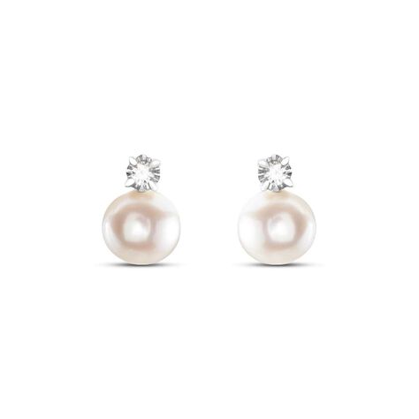 Orecchini Lobo Gold Pearls Oro Bianco Perla D'Acqua Dolce Diamante - Orecchini a Lobo Donna | Stroili