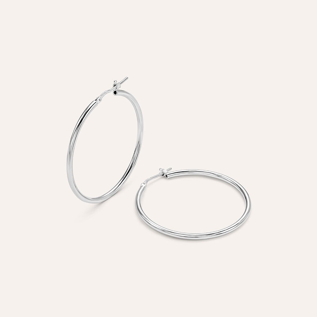 Orecchini A Cerchio Silver Collection Argento Rodiato