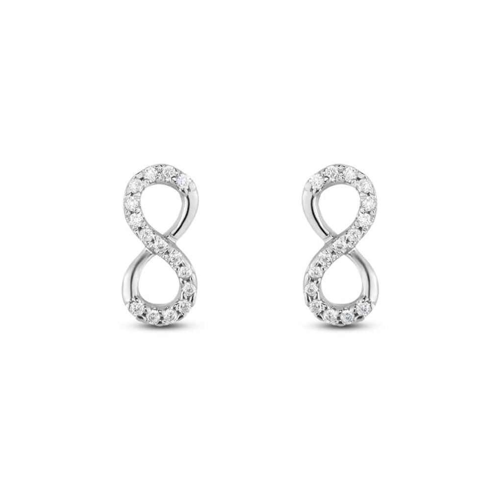Orecchini Lobo Claire Oro Bianco Cubic Zirconia - Orecchini a Lobo Donna | Stroili