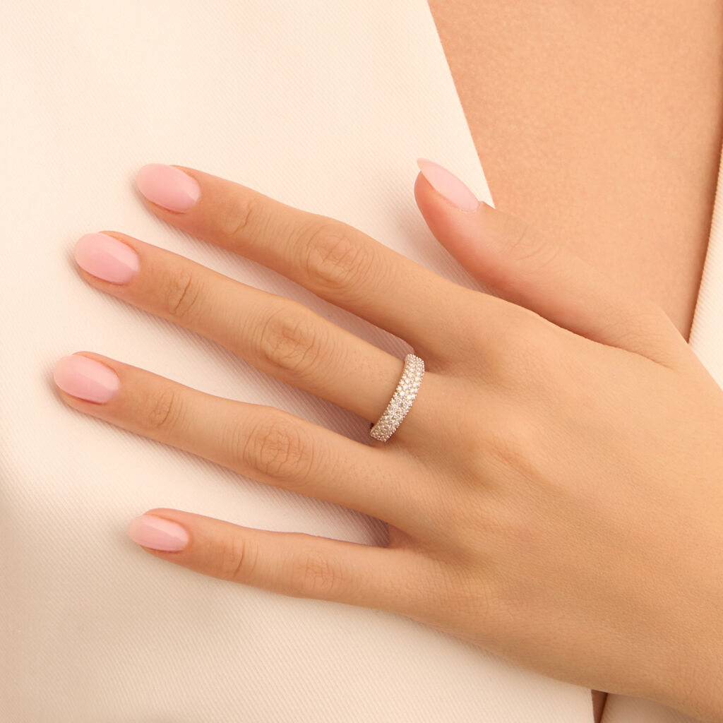 Anello Fascia Sophia Oro Bianco Diamante