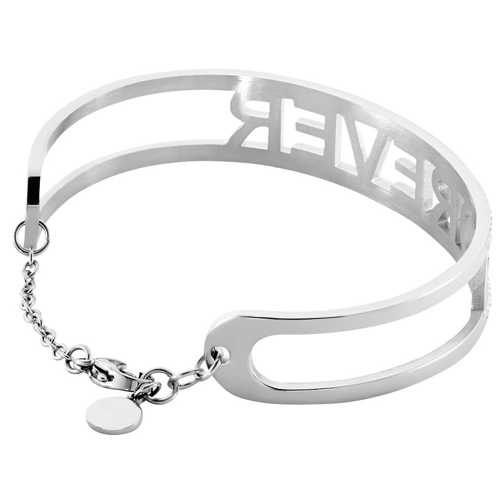 Bangle Lady Message Acciaio Cristallo - Bracciali Rigidi Donna | Stroili