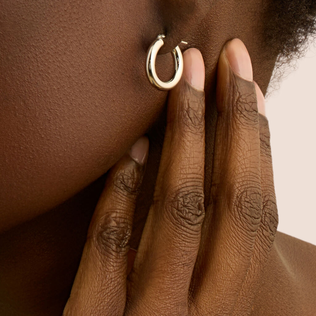 Orecchini A Cerchio Silver Collection Argento Rodiato