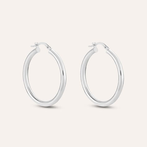 Orecchini A Cerchio Toujours Oro Bianco - Orecchini a Cerchio Donna | Stroili