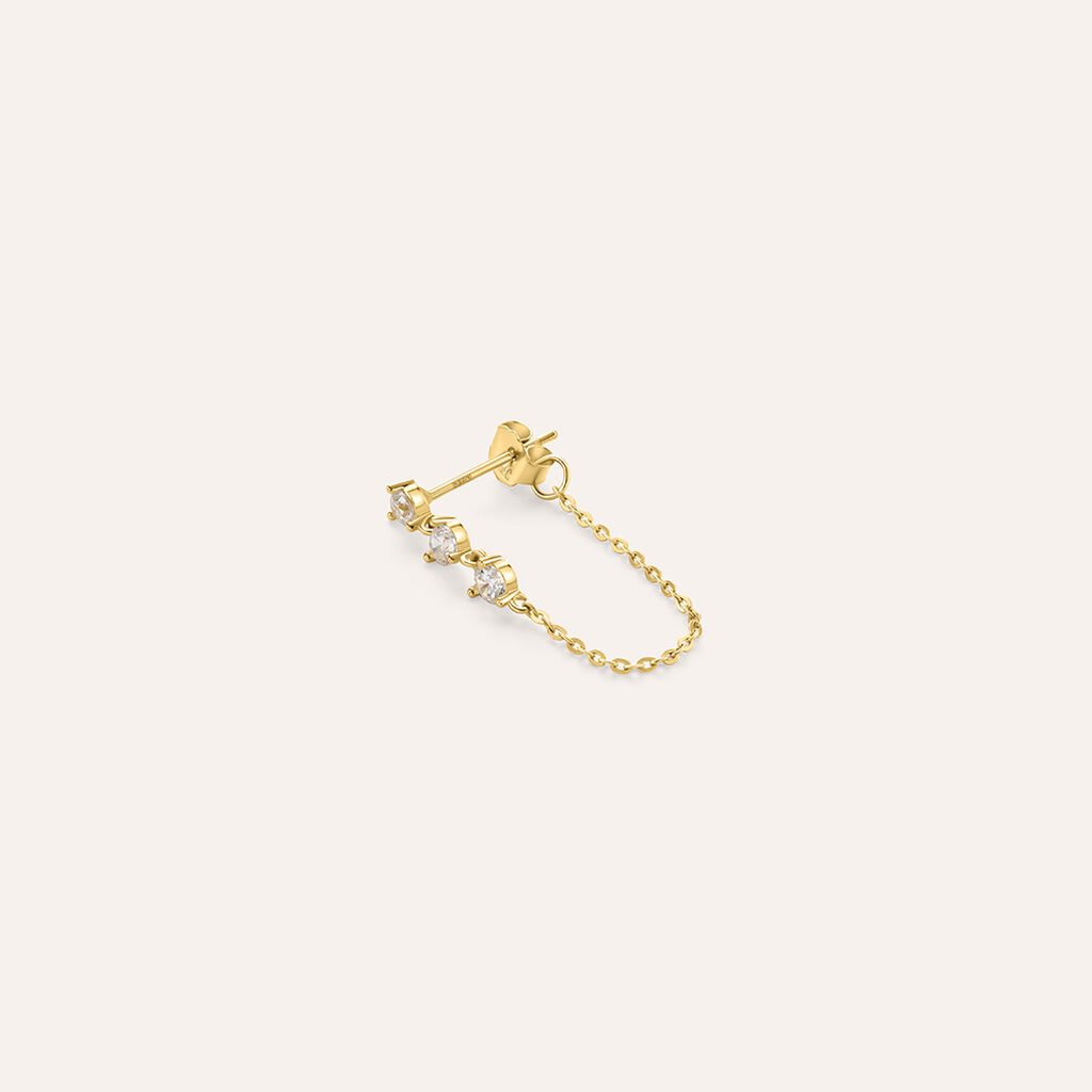 Mono Orecchino Lobo Bon Ton Oro Giallo Cubic Zirconia - Mono Orecchino Donna | Stroili