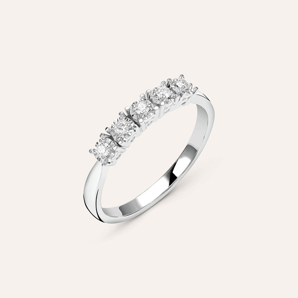 Anello Riviere Diamotion Oro Bianco Diamante