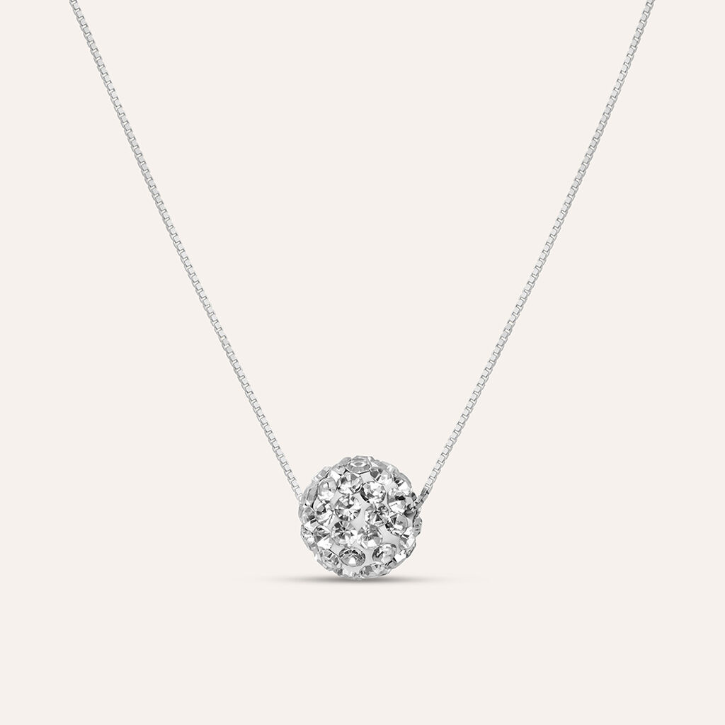 Collana Christelle Oro Bianco Cristallo