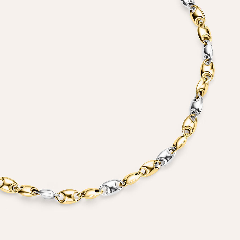 Bracciale Catena Oro Uomo Oro Bicolore