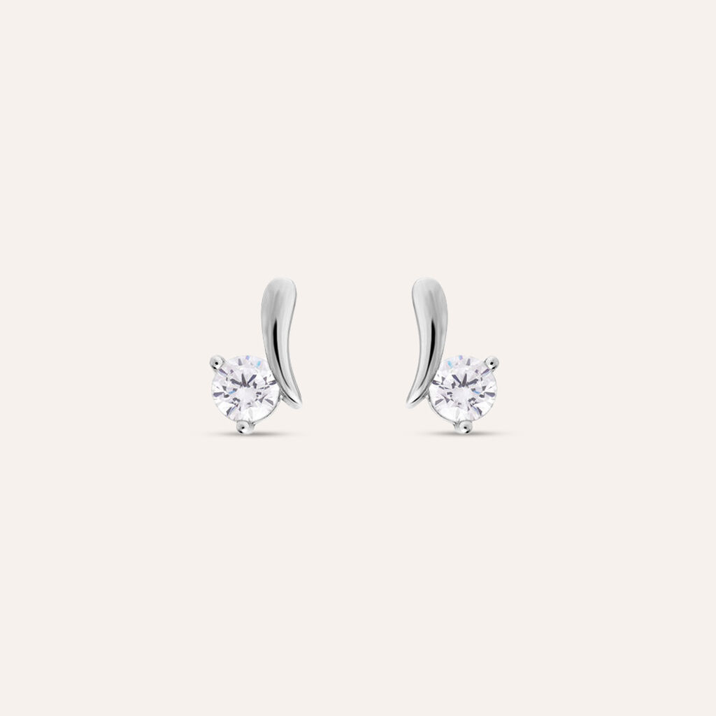 Orecchini Lobo Silver Elegance Argento Rodiato Cubic Zirconia - Orecchini a Lobo Donna | Stroili