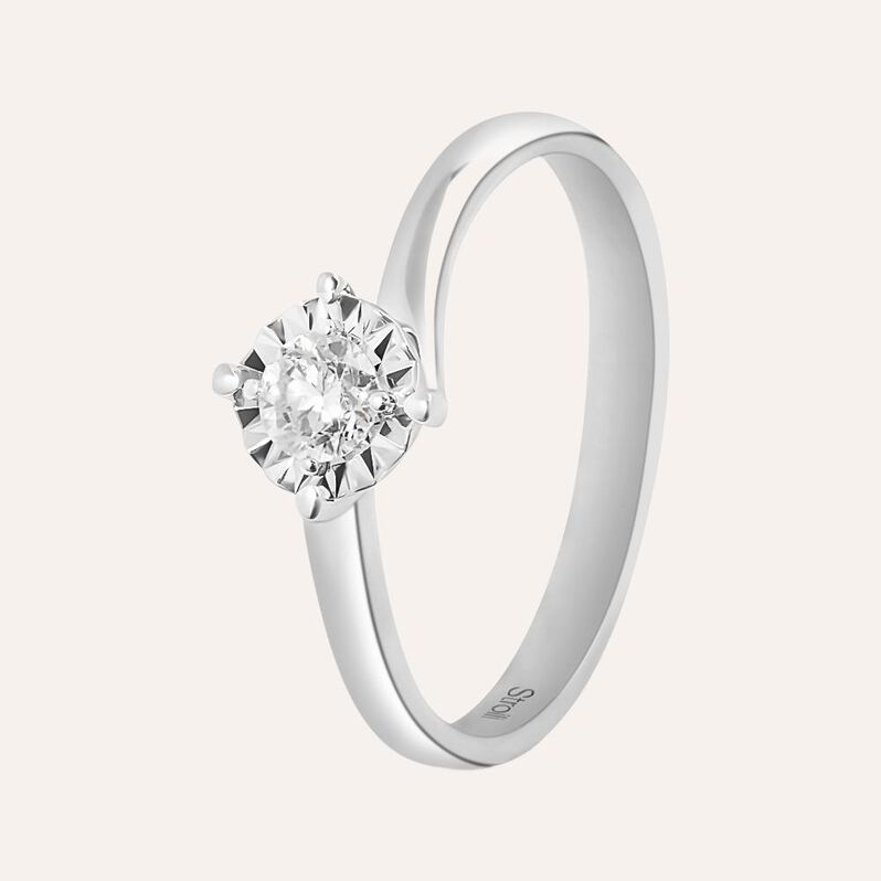 Anello Solitario Diamotion Oro Bianco Diamante - Anelli con Pietre Donna | Stroili