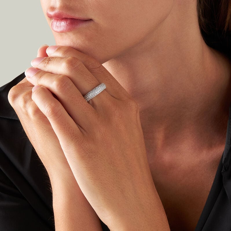 Anello Fascia Silver Shine Argento Rodiato Cubic Zirconia - Anelli con Pietre Donna | Stroili