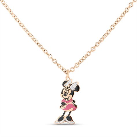 Collana Mickey Mouse & Friends Acciaio Rosa Cristallo - Collane Donna | Stroili