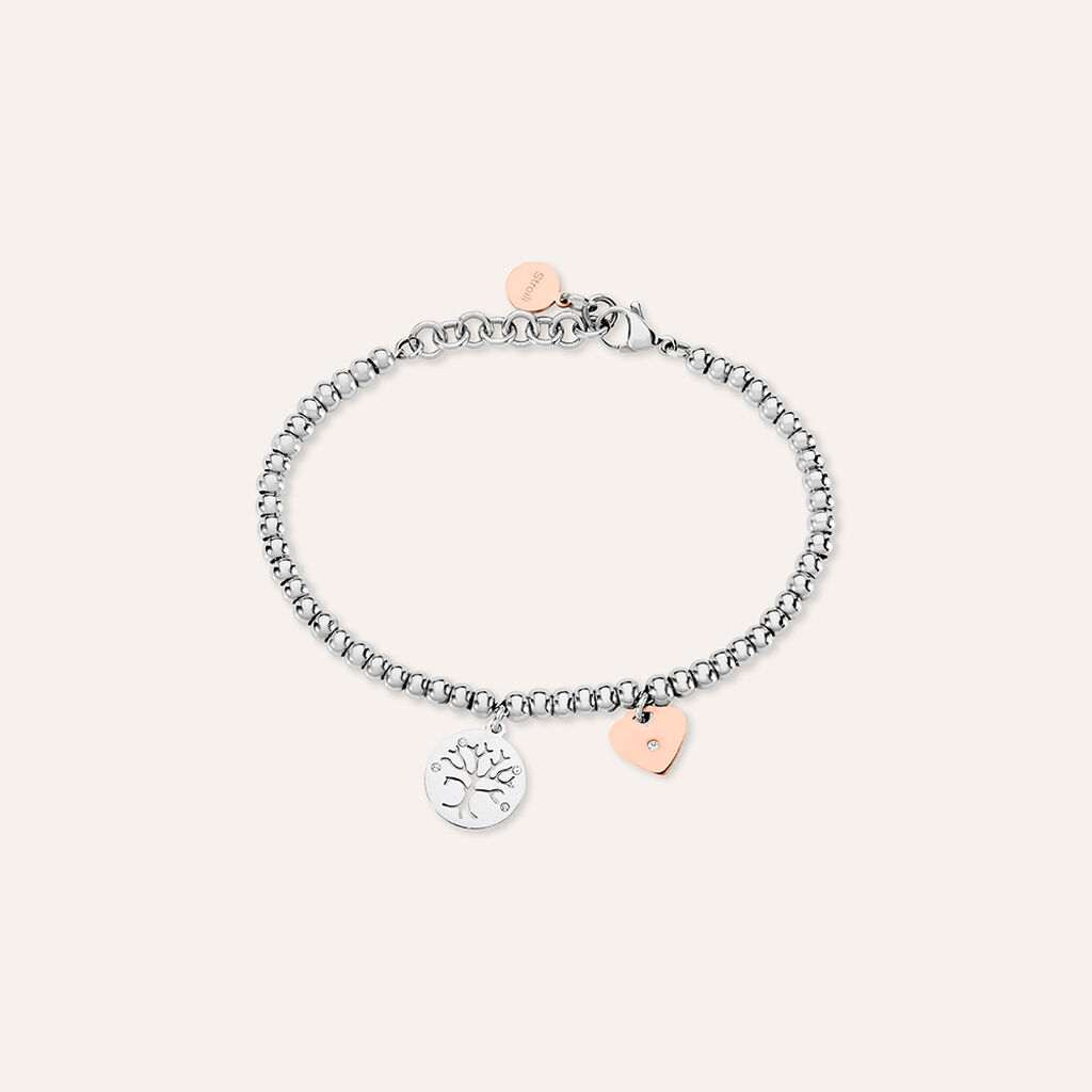 Bracciale Lady Chic Acciaio Bicolore Bianco / Rosa Cristallo - Bracciali Love Donna | Stroili