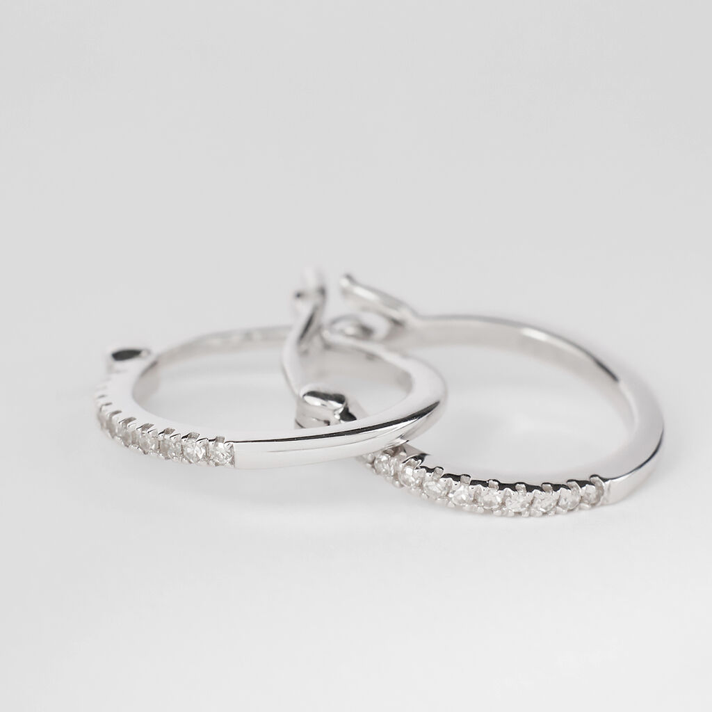 Orecchini A Cerchio Grace Oro Bianco Diamante - Orecchini a Cerchio Donna | Stroili
