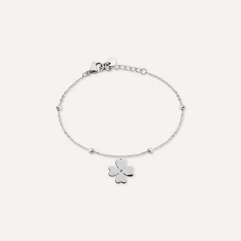 Bracciale Quadrifoglio Acciaio Cubic Zirconia 16.5+3cm - Banco Cassa Donna | Stroili