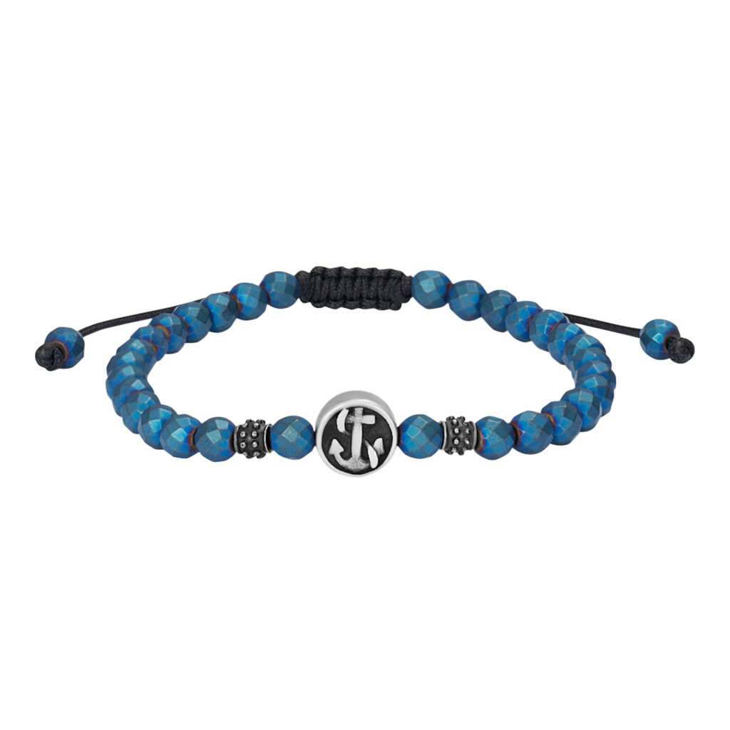 Bracciale Man Code Acciaio Bicolore Bianco / Nero Ematite - Bracciali Uomo | Stroili