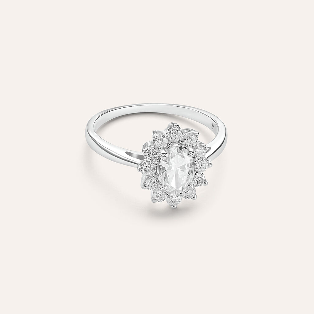 Anello Fantasia Diamade Oro Bianco Diamante Lab-Grown