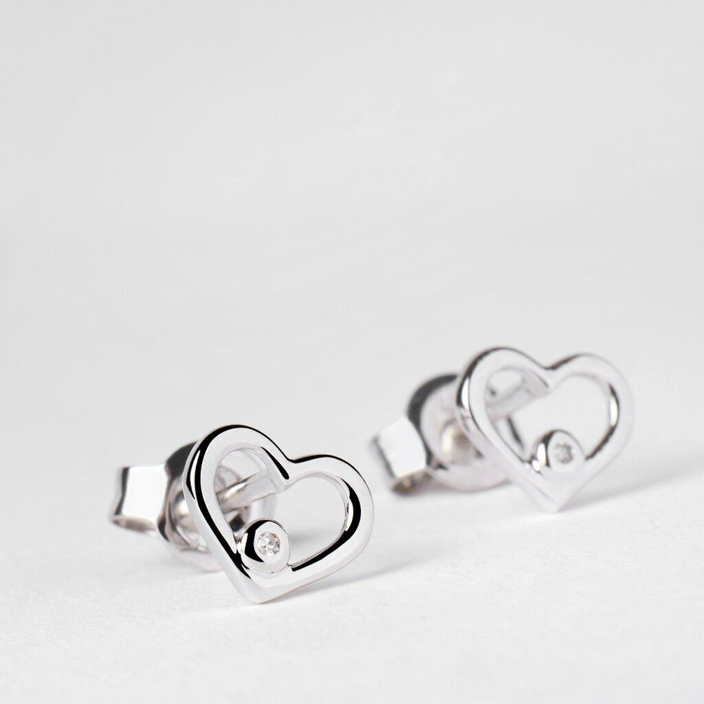 Orecchini Lobo Sophia Oro Bianco Diamante - Orecchini a Lobo Donna | Stroili