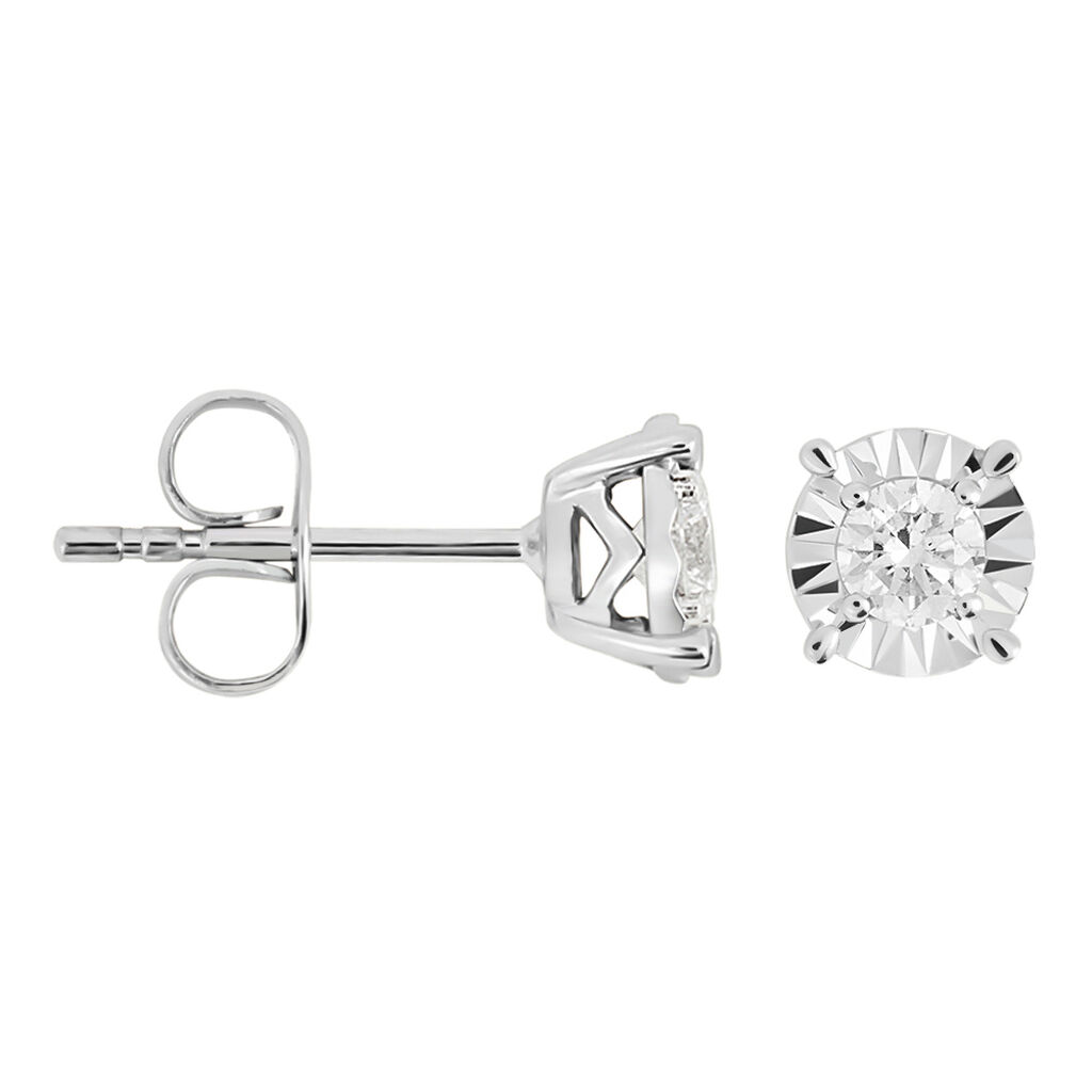 Orecchini Lobo Punto Luce Diamotion Oro Bianco Diamante - Orecchini a Lobo Donna | Stroili