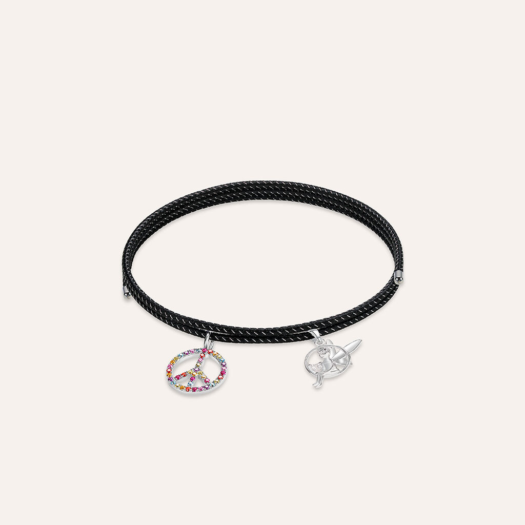 Choker Magnetico Cordino Nero e Acciaio - Catenina Unisex | Stroili