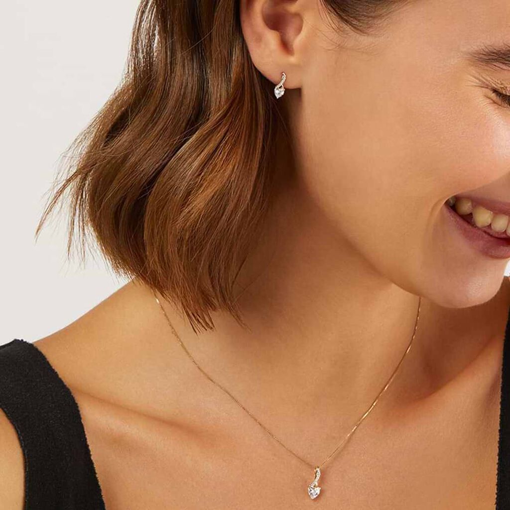 Orecchini Lobo Claire Oro Giallo Cubic Zirconia