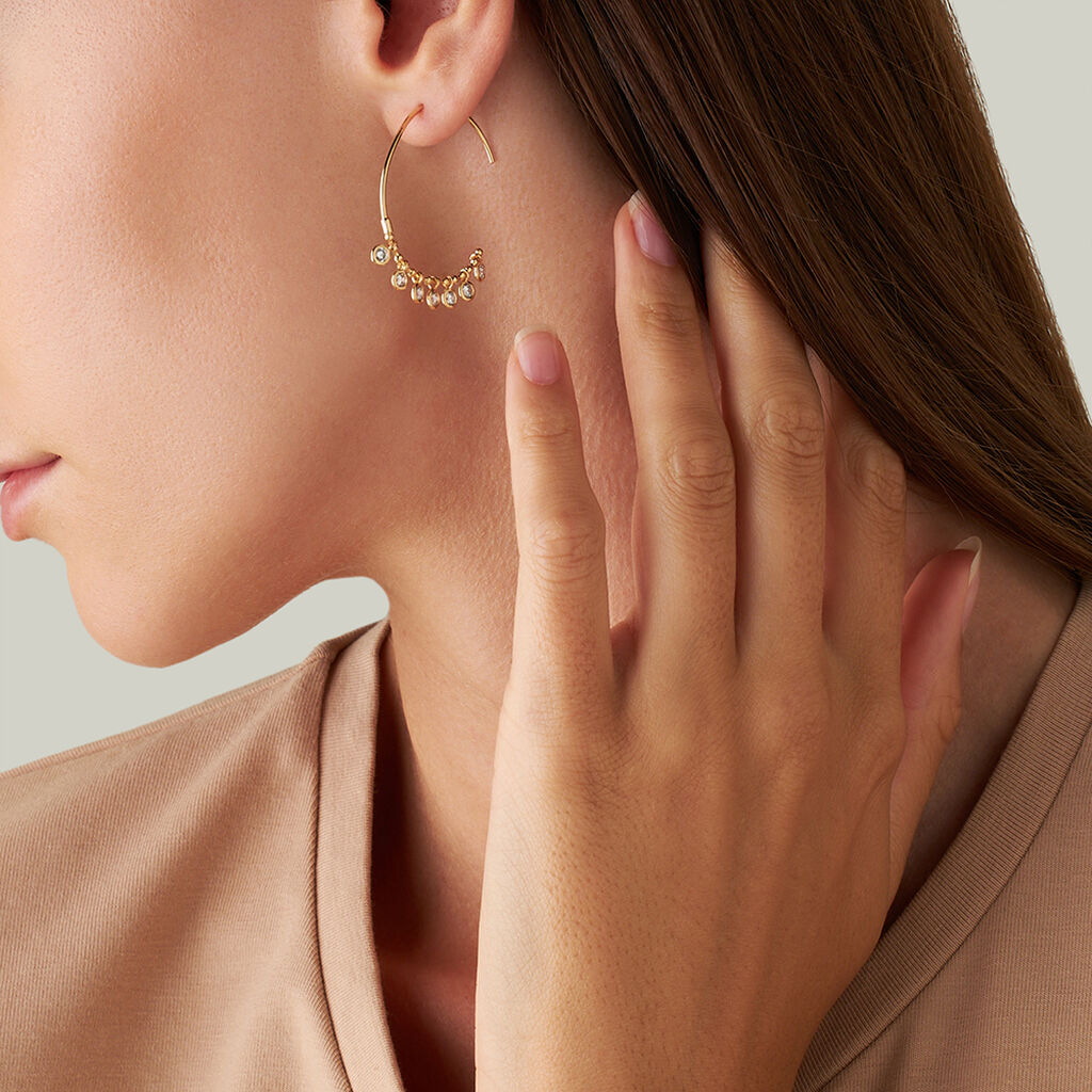 Orecchini A Cerchio Golden Dream Placcato Oro Giallo Cubic Zirconia - Orecchini a Cerchio Donna | Stroili
