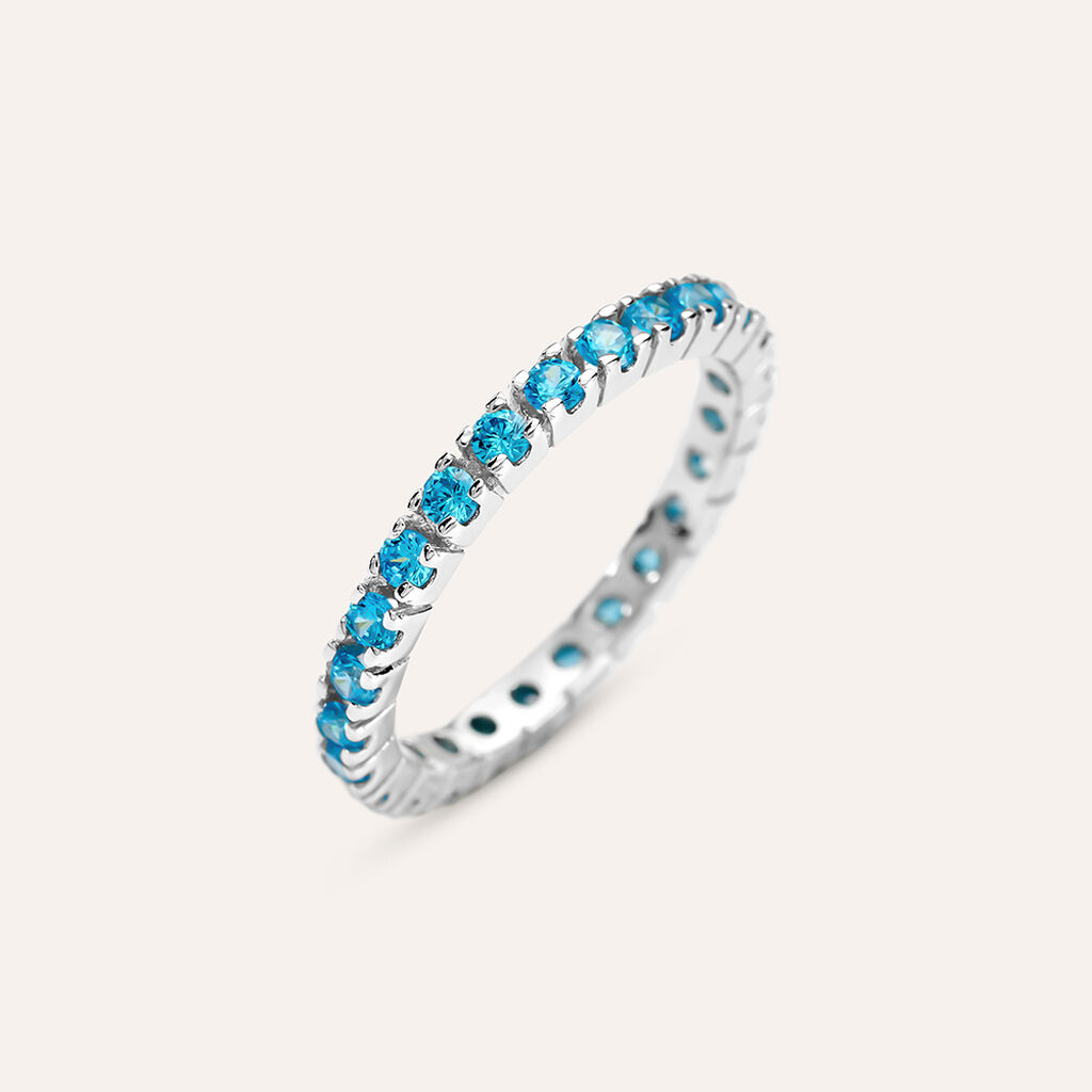 Anello Eternity Silver Rainbow Argento Rodiato Cubic Zirconia