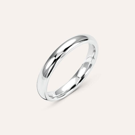 Fede Comoda 3 mm Oro Bianco - Anelli con Incisione Unisex | Stroili