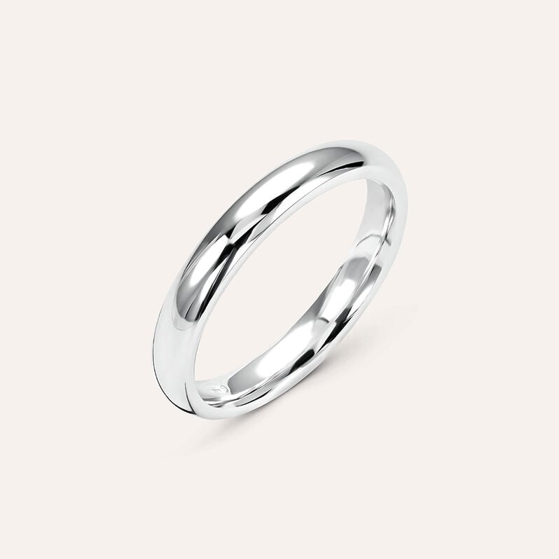 Fede Comoda 3 mm Oro Bianco - Anelli con Incisione Unisex | Stroili