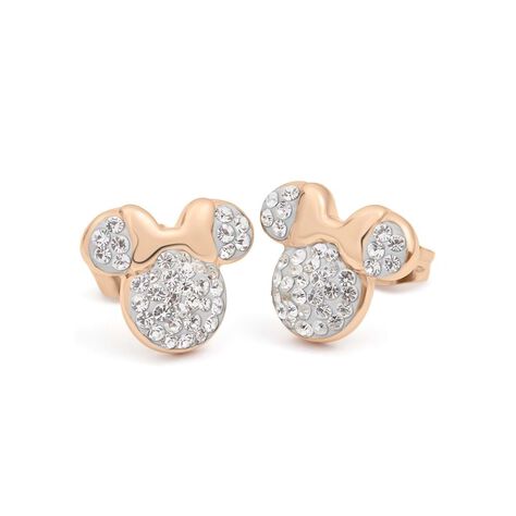 Orecchini Lobo Mickey Mouse & Friends Acciaio Rosa Cristallo - Orecchini a Lobo Donna | Stroili