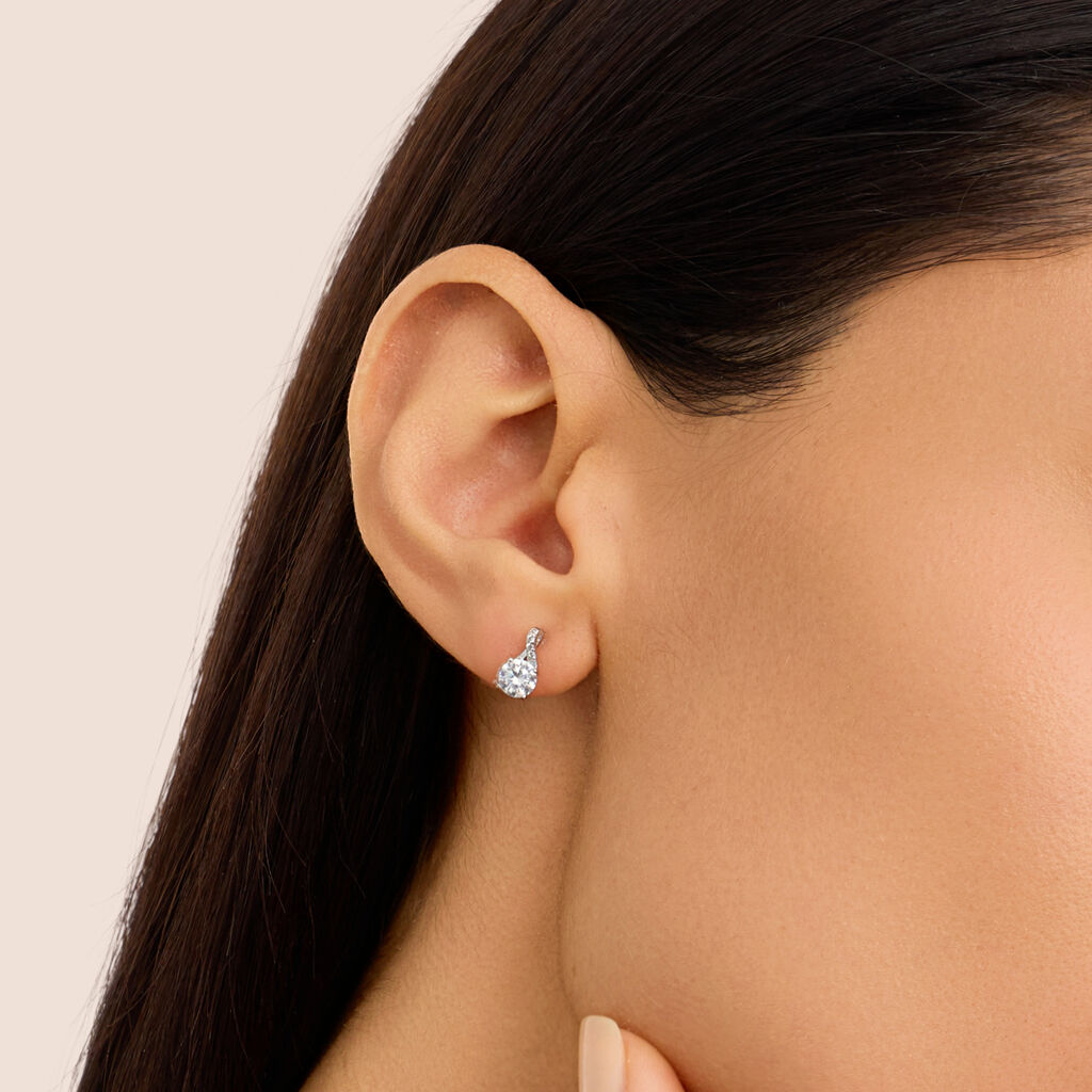 Orecchini Lobo Punto Luce Silver Elegance Argento Rodiato Cubic Zirconia