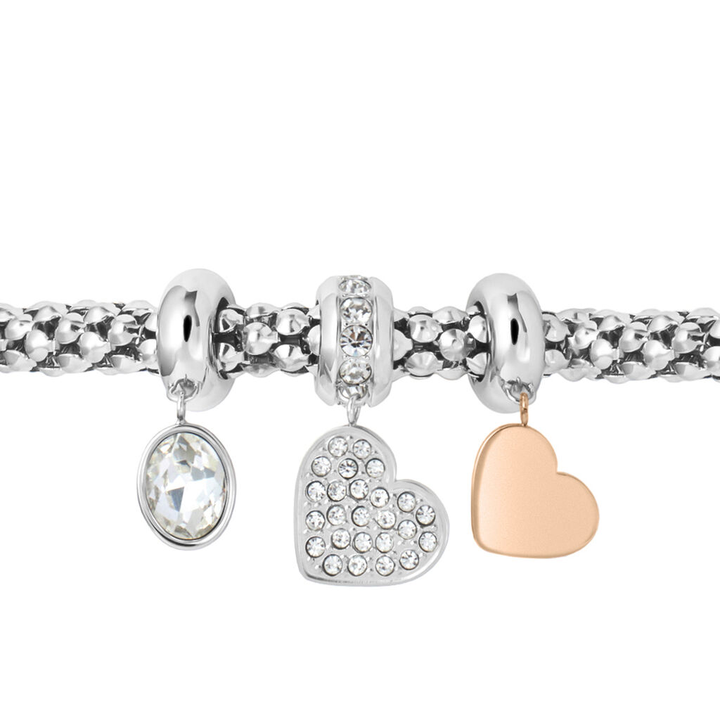Bracciale Lady Chic Acciaio Bicolore Bianco / Rosa Cristallo - Bracciali Love Donna | Stroili
