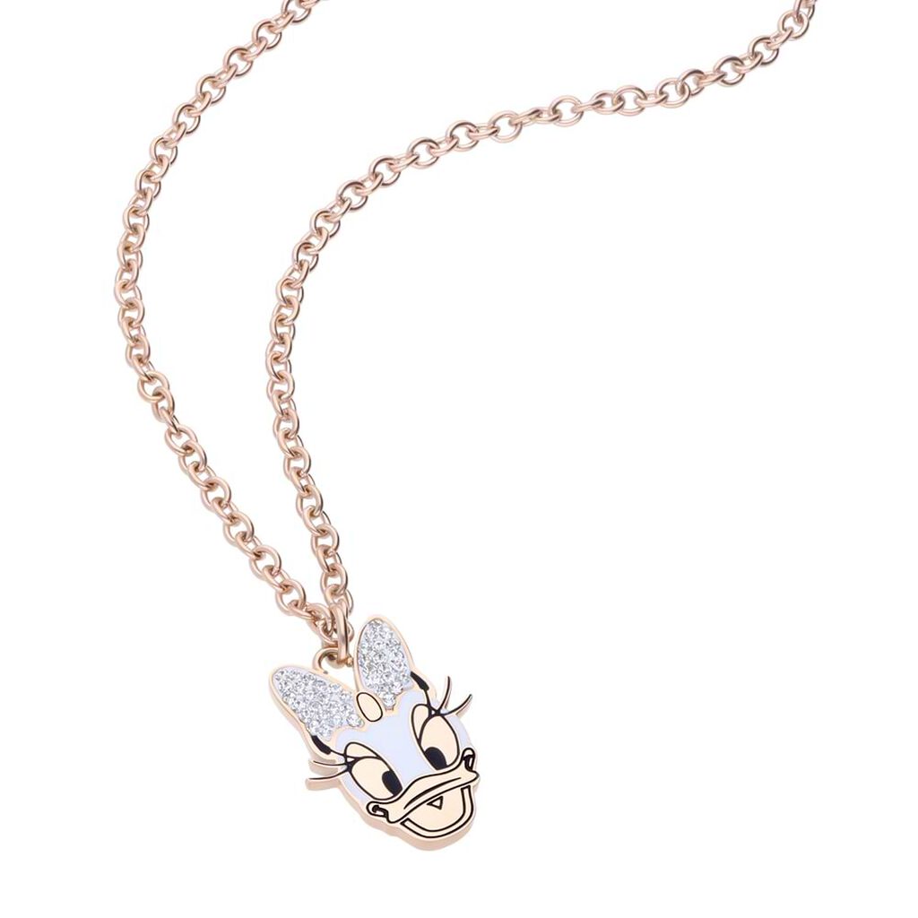 Collana Mickey Mouse & Friends Acciaio Rosa Cristallo - Collane Donna | Stroili
