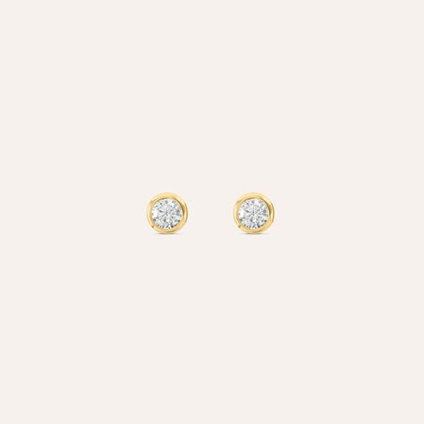 Orecchini Lobo Punto Luce Claire Oro Giallo Cubic Zirconia - Orecchini a Lobo Donna | Stroili