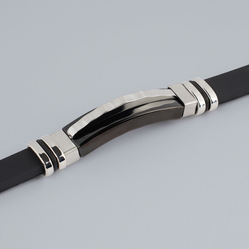 Bracciale Man Code Acciaio Bicolore Bianco / Nero