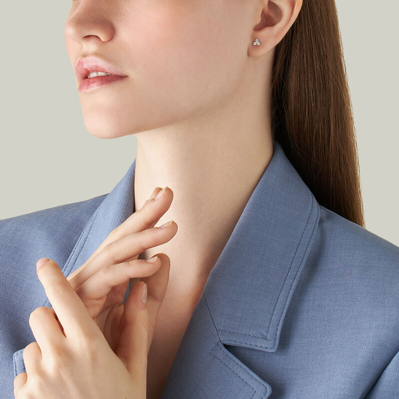 Orecchini Lobo Bon Ton Oro Bianco Cubic Zirconia - Orecchini a Lobo Donna | Stroili