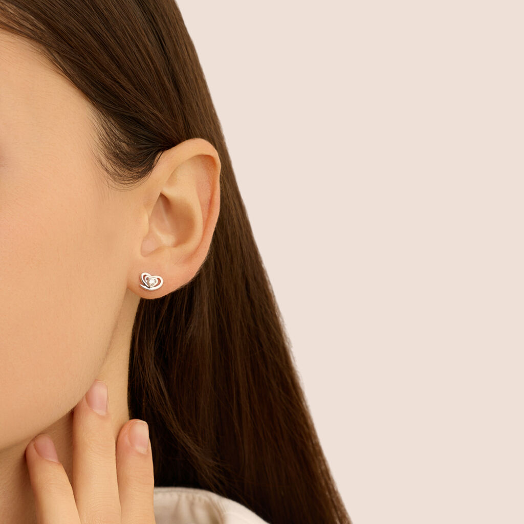 Orecchini Lobo Silver Elegance Argento Rodiato Cubic Zirconia