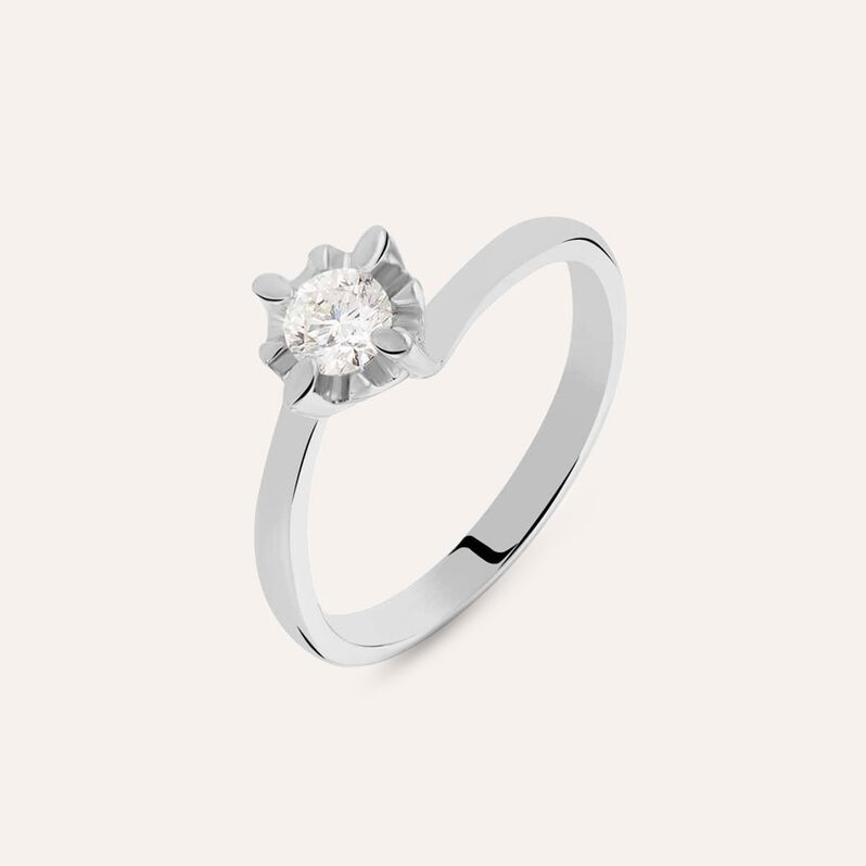 Anello Solitario Valentino Diamazing Oro Bianco Diamante - Anelli con Pietre Donna | Stroili