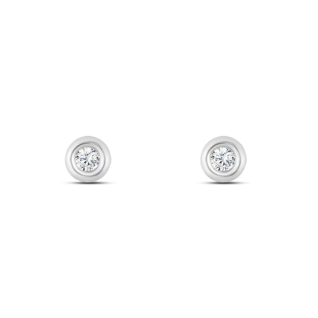 Orecchini Lobo Punto Luce Bon Ton Oro Bianco Cubic Zirconia - Orecchini a Lobo Donna | Stroili