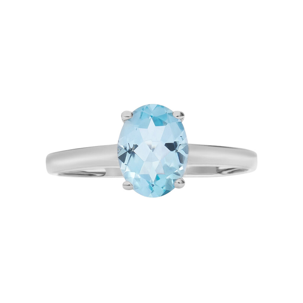Anello Solitario Amélie Oro Bianco Topazio - Anelli con Pietre Donna | Stroili