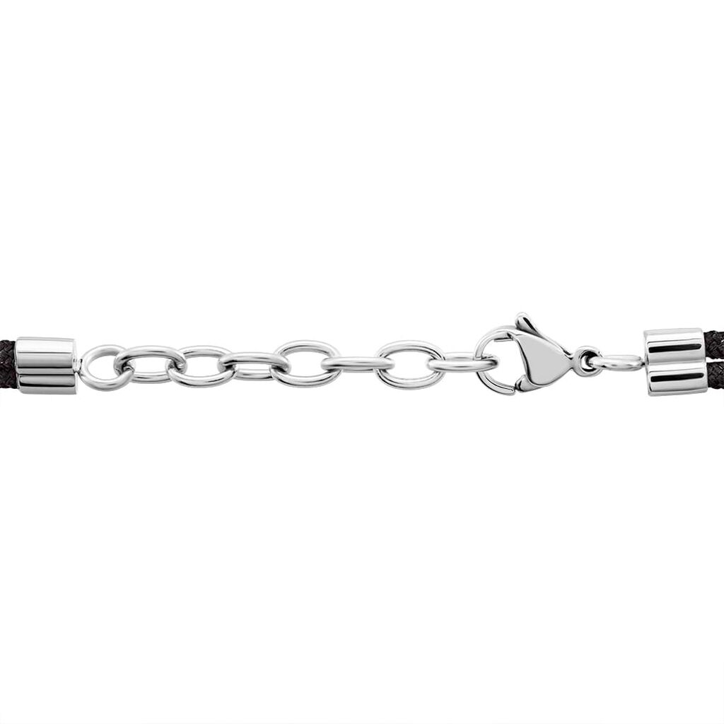 Bracciale timone in acciaio e corda
