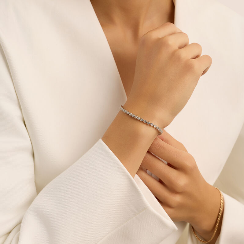 Bracciale Tennis Romantic Shine Metallo Cristallo - Bracciali Tennis Donna | Stroili