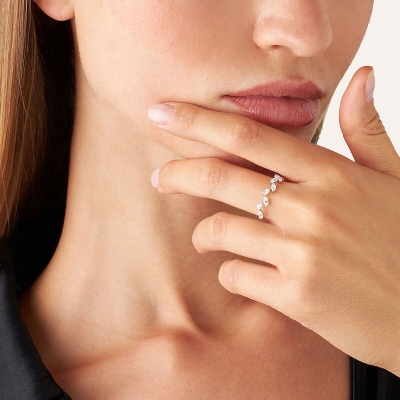 Anello Fantasia Claire Oro Bianco Cubic Zirconia - Anelli con Pietre Donna | Stroili