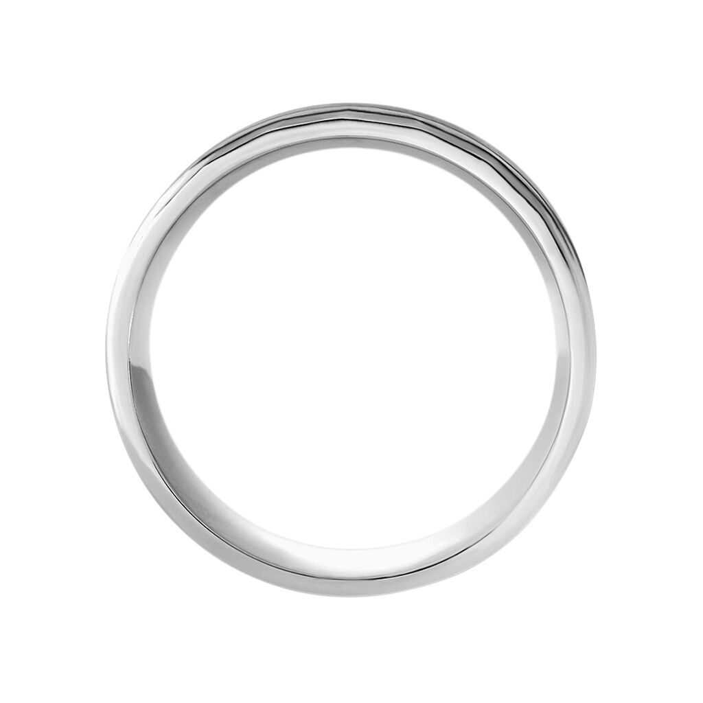 Anello Fascia Man Code Acciaio Bicolore Bianco / Nero - Anelli con Incisione Uomo | Stroili