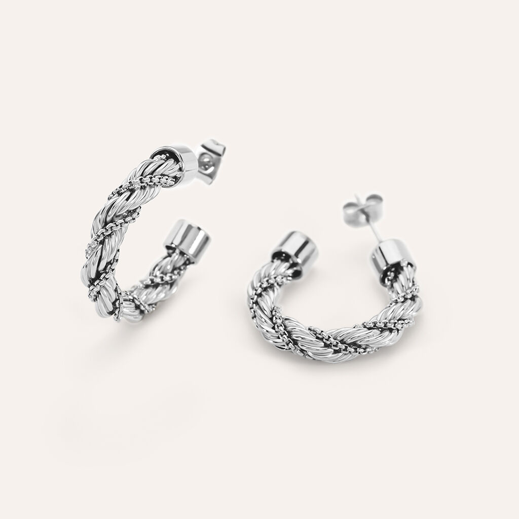 Orecchini A Cerchio Moonlight Acciaio