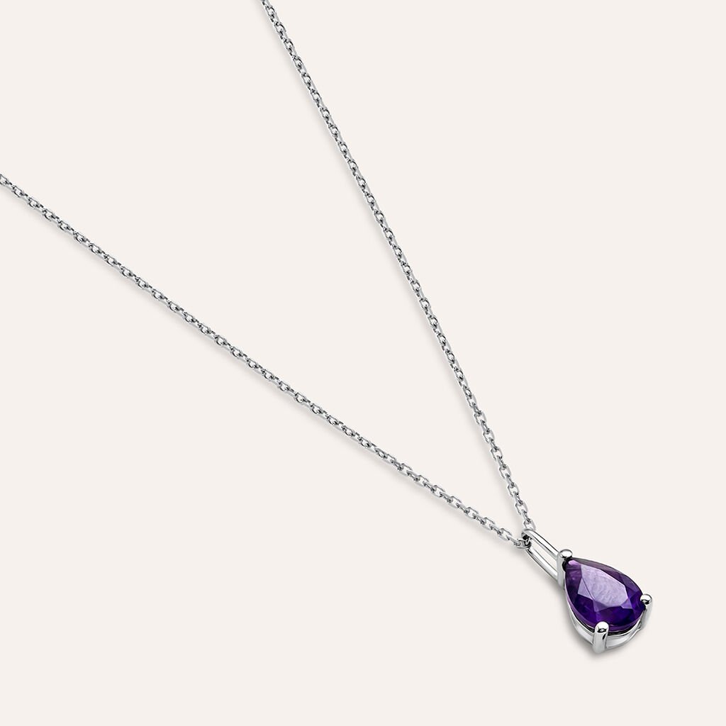 Collana Punto Luce Amélie Oro Bianco Ametista - Collane Punto Luce Donna | Stroili