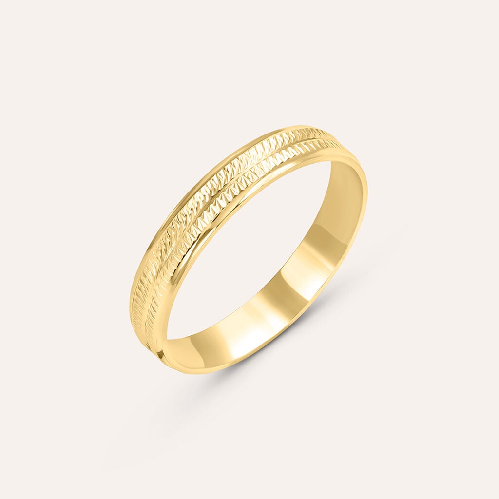 Fede Classica Diamantata 3.3 mm Oro Giallo